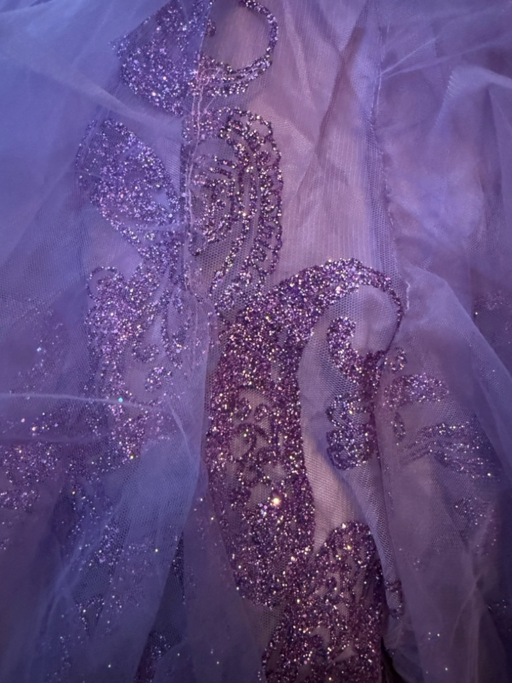 Jovani 1267 Purple Strapless Beaded Corset Mermaid Tulle Fairy Gown Sz 12 - Picture 15 of 16